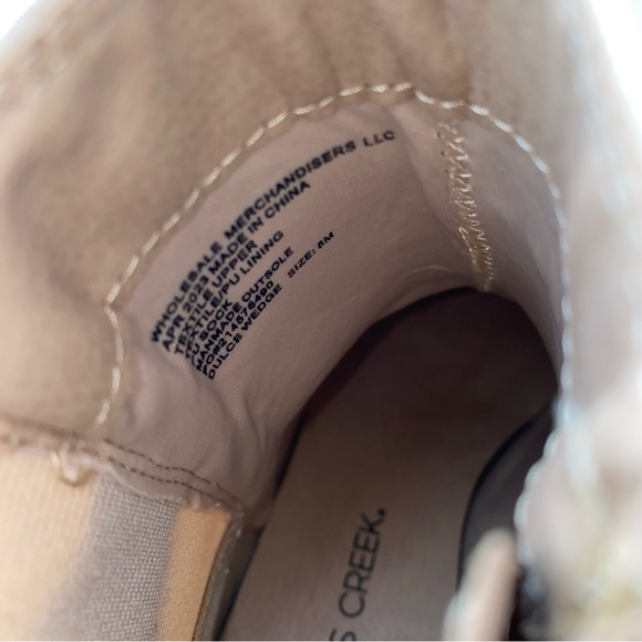 FALLS CREEK New $45 Womens 8 Creame Faux Suede Dulce Wedge Boot Shoe *200 - Picture 8 of 8